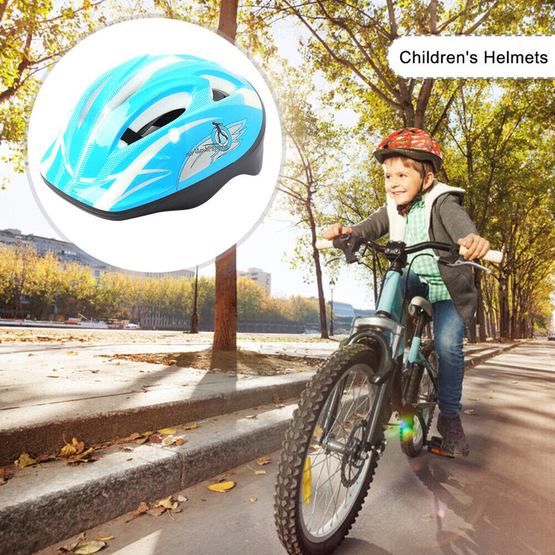 Children Riding Helmet Anti Drop Cartoon Sports Bicycle Helmet (Light Blue)