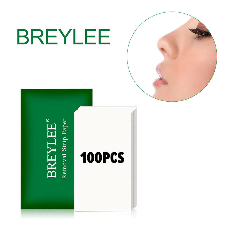 100pcs Portable Hygienic Leg Hair Blackhead Remover Strip Paper for Women Makeup