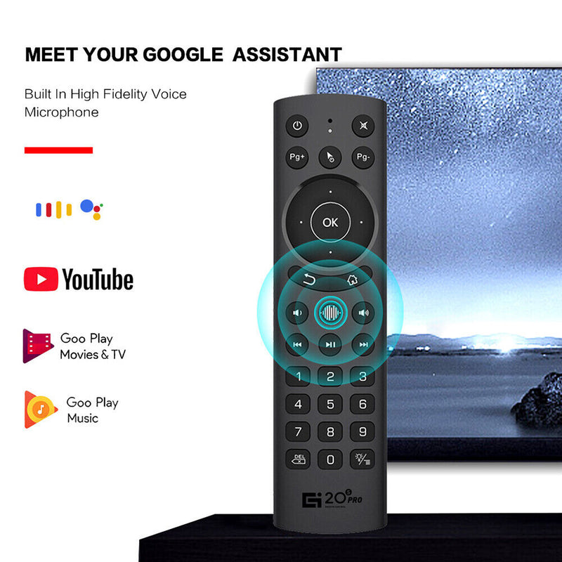 G20S PRO 2.4G Wireless Fly Air Mouse 30 Buttons Voice Control Remote for PC STB