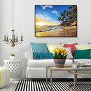 Painting By Numbers Kit DIY Beach Sunrise Hand Painted Canvas Oil Art Pictu