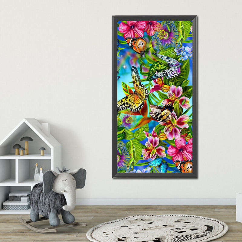 5D Diamond Painting DIY Flower butterfly in the forest Full Round Drill Wa