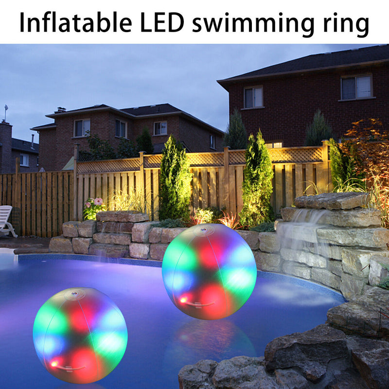 #A Inflatable Pool Float - LED Swimming Ring Glow in The Dark Luminous Pool Floa