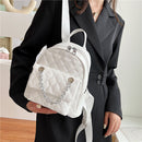 Women Leather Backpack Rhombus Fashion Student Girls Shoulder School Bag Mochila