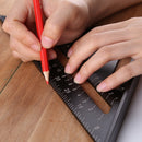 Metric 7 inch Aluminum Alloy Triangle Ruler Layout Angle Protractor (Black)