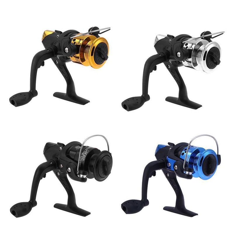 5pcs Metal Spinning Fishing Reel High Speed G-Ratio 5.2:1 NO Line(Black)