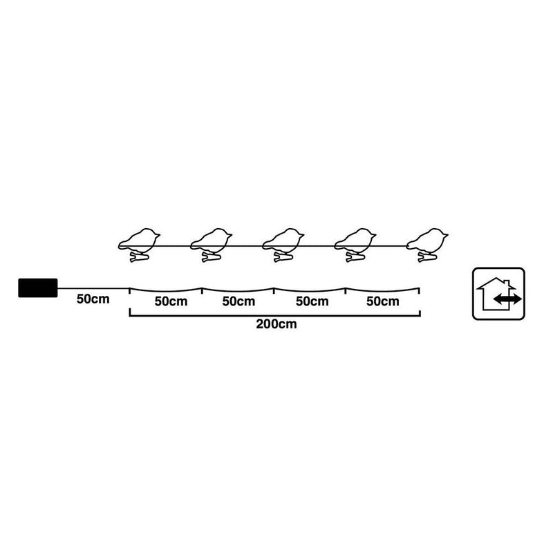 5 LED Acrylic Bird String Lights Waterproof Fairy Lamp Garden Landscape Decor