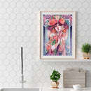 Oil Paint By Numbers Girl Dressed By Flower Coloring Picture L451