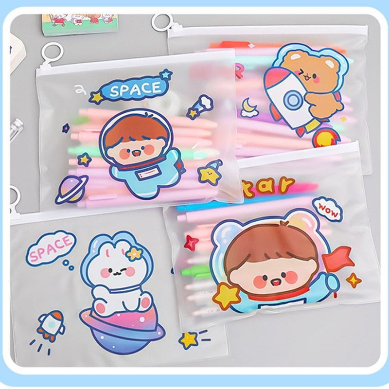 Stationery Organizer Pencil Case Ring Zipper File Bag Stationery Storage Bag