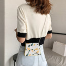 Plant Print Leather Crossbody Bag Women Chain Small Shoulder Handbag (S)