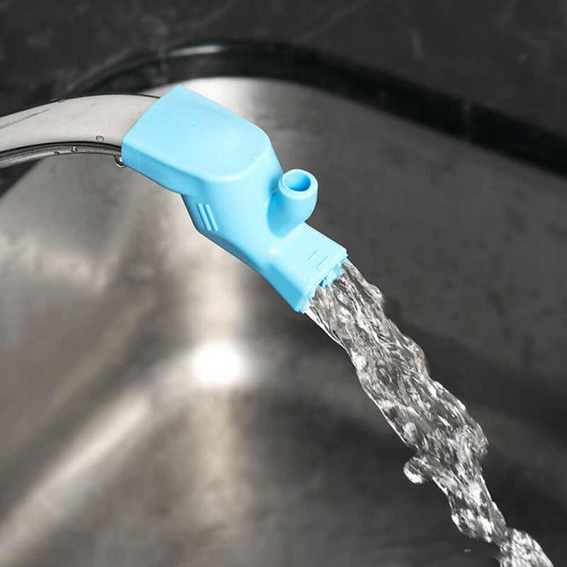 Silicone Faucet Extender Gadget Children Washing Splash-Proof Device (Blue)