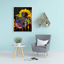 5D Kit Rhinestone DIY US Flag Sunflower Full Round Drill Diamond Painting Gift