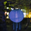 Solar Nylon Lantern Lamp Waterproof Hanging Light Festival Decor (Purple) Newly