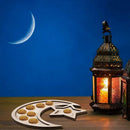 Wooden Eid Mubarak Ramadan Table Dessert Pastry Servings Trays Muslim Decors