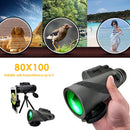 80x100 Binoculars BAK4 Prism Portable Camping Tripod Telescope for Camping Newly