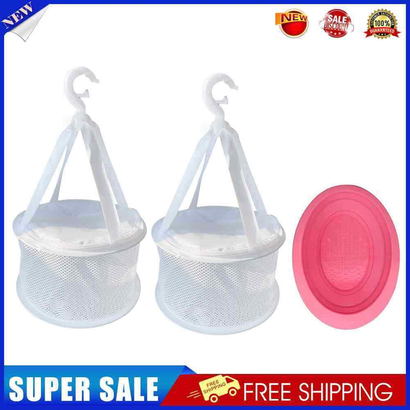 Foldable Makeup Eggs Brushes Cleaning Combination Set Cleaner Tools Hanging