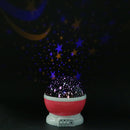 Rotating Projector Starry Night Lamp Projection LED Lights Xmas Gift(Pink) Newly