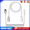 Mechanical Keyboard Aviator Aviation Connector Coiled Type-C Cable (White)