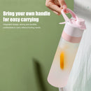650ML Spray Water Bottle with Handle Plastic PC Frosted Space Cup (Pink) Newly