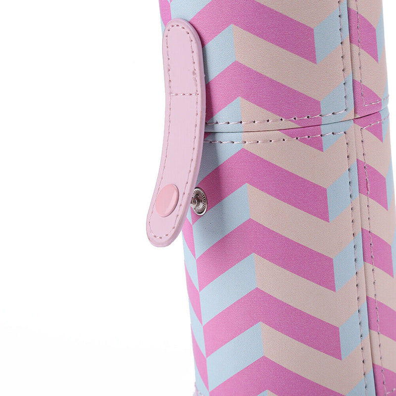 Portable PU Leather Makeup Storage Holder Cosmetic Brush Pen Cup Box (A) Newly