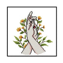 14CT Partial Cross Stitch Hands Together Stamped DIY Embroidery Kits Crafts