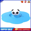 Transparent Torx Silicone Cup Cover Leak Proof Cartoon Lid (Blue Panda)