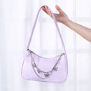 Women Butterfly Chain PU Shoulder Underarm Bags Fashion Solid Color Handbags