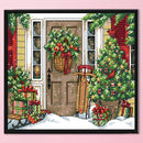 DIY Printed Welcome Christmas Cross Stitch Partial Embroidery Canvas Wall Decor