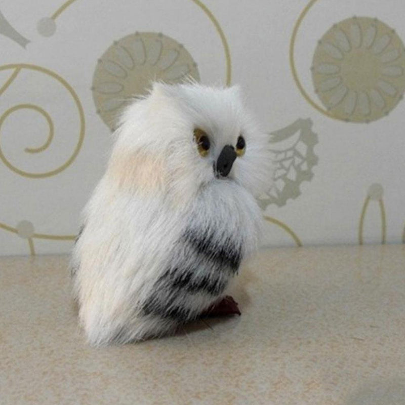 Cute Lovely Owl White Black Furry Christmas Bird Ornament Decoration hot.