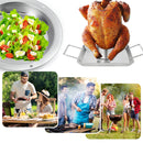 Detachable Chicken Duck Holder Chicken Roasting Plate Pan for Picnic Camping BBQ