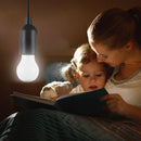 6pcs LED Hanging Light Bulb Battery Powered Colorful Pull Cord Bulbs (Red)