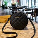 Lattice Pattern PU Leather Crossbody Bag Fashion Women Casual Mini Round Purse