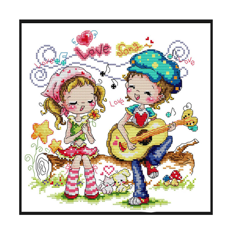 Partial Embroidery Love Song DIY Stamped Canvas 14CT Needlework Sets Home Decor