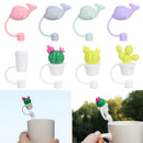 Silicone Straw Plug Cartoon Plugs Cover Drinking Dust Cap Cup Accessories