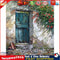 Frameless Oil Paint By Numbers Door Wall Flower DIY Canvas Picture Craft Newly