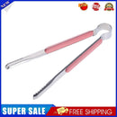 Cooking Kitchen Tongs BBQ Salad Bacon Steak Bread Clip Clamp (Pink)(22.5)