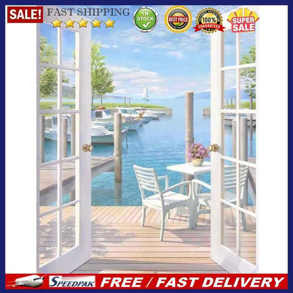Drawing Paintwork Outside Door Seascape Home Room Decor 40x50cm Without Frame