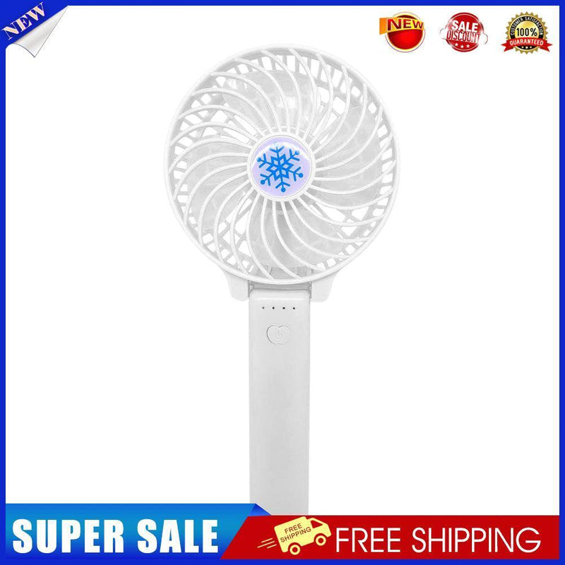 Folding Handheld Desktop Summer Cooling Fan for Travel Office Dorm (White)