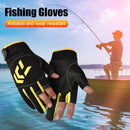 3-Finger Cut Unisex Arrow Fishing Gloves Non-Slip Angling Gloves (Yellow) Newly