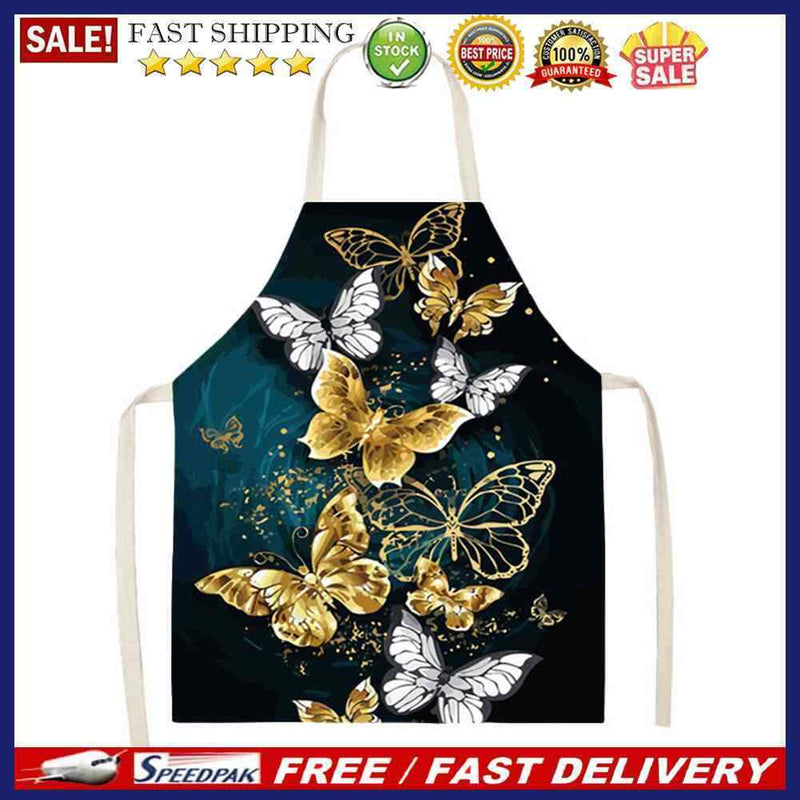 Butterfly Apron Xmas Oil-Proof Hanging Neck Pinafore Accessories for Kitchen