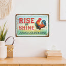 Home Weatherproof Retro Chic Rooster Sign Iron Painting Wall Drawing Templates