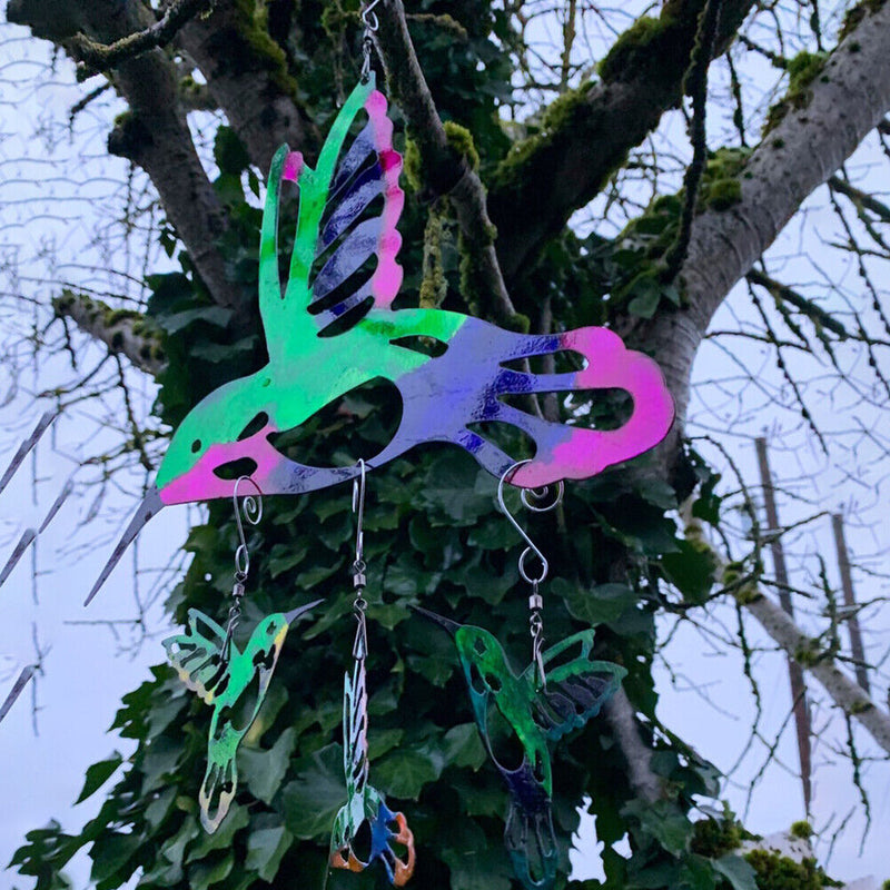 Metal Hummingbird Hanging Pendant Yard Garden Window Balcony Ornament Decoration
