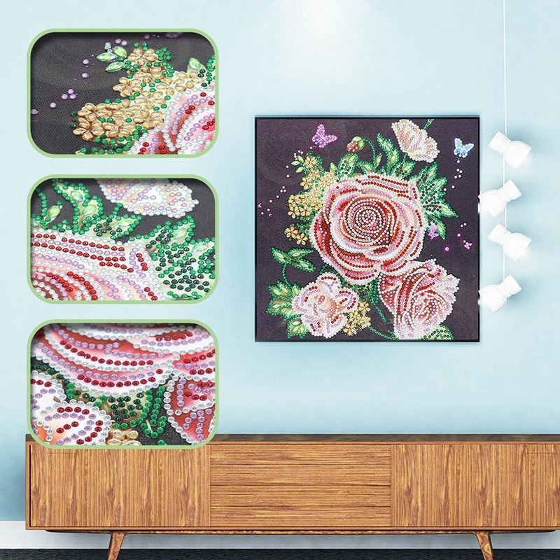 5D DIY Special Shaped Diamond Painting Flower Cross Stitch Mosaic Kit Decor