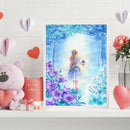 Frameless Girl with Lamp Oil Paint By Numbers DIY Kit Handmade Drawing On Canvas