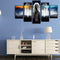 DIY Painting Angel Wall Picture 5 Panel Hand Painted Oil Painting Home Decor Art