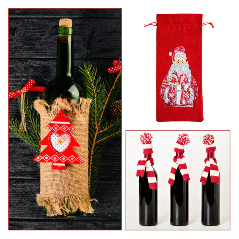 DIY Special Drill Diamond Painting Christmas Wine Bottle Covers (TB001) Newly