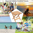 Wood Chair Portable Foldable Outdoor Camping Fishing BBQ Bench Stool (Log)