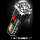 5COB+LED 500LM Portable Flashlight USB Rechargeable Power Display Torch Newly