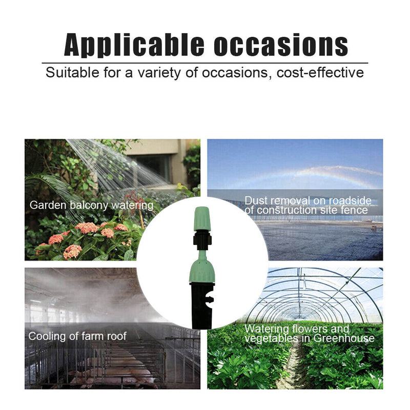 10pcs Adjustable Hose Drip Irrigation Nozzle for Spiked Sprinkler (Green)