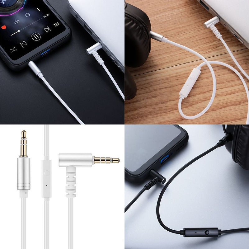 With Microphone Volume Control Aux Headphones Male to Male 3.5mm Audio Cable