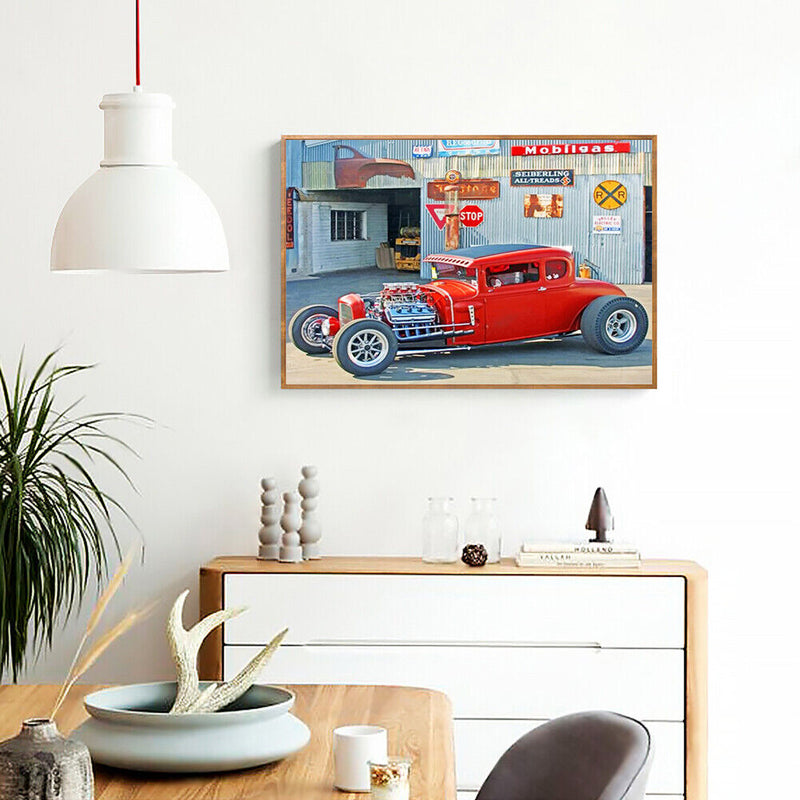 Painting By Numbers Kit Hand Painted DIY Car Artwork Canvas Oil Picture Craft